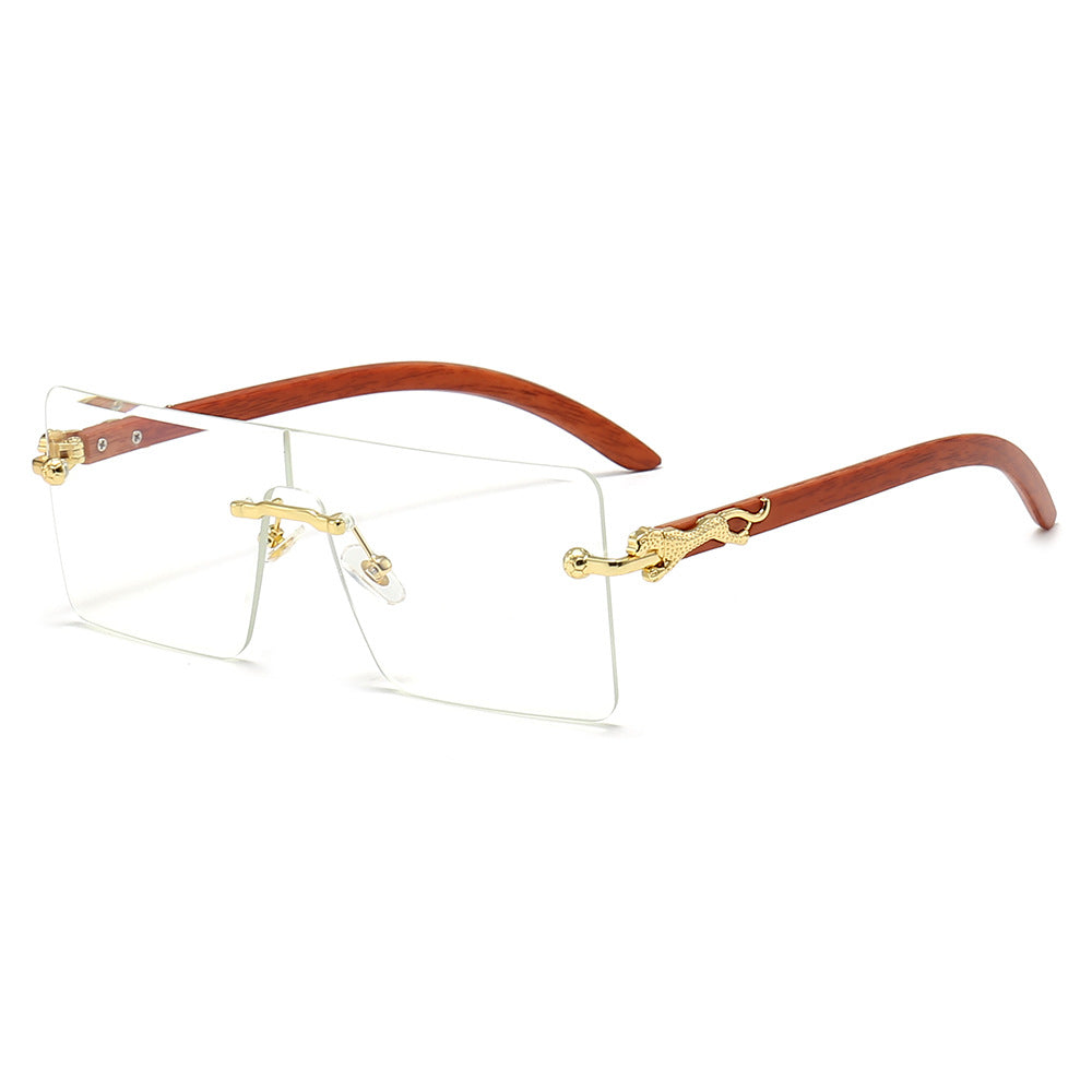 Damen oversized modische Sonnenbrille mit luxuriösen Holz- und Metallelementen Brehn