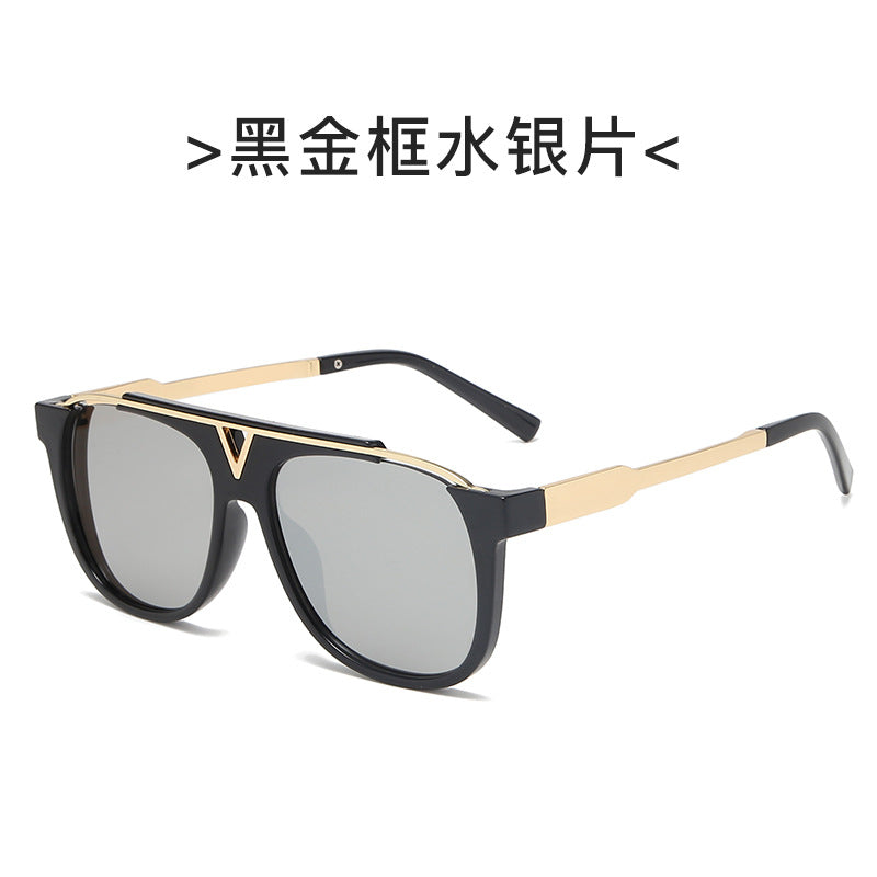 Damen elegante oversized Sonnenbrille mit stilvollem transparentem Rahmen Brehn