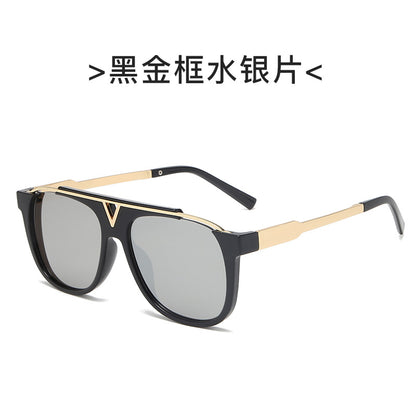 Damen elegante oversized Sonnenbrille mit stilvollem transparentem Rahmen Brehn