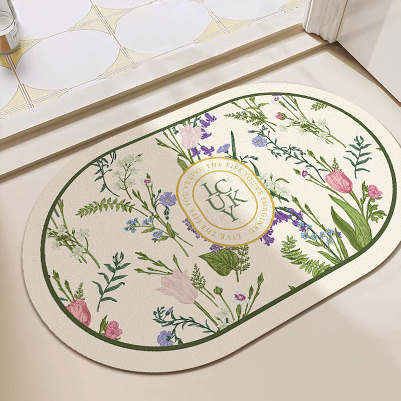 Künstlerische Florale Badematte