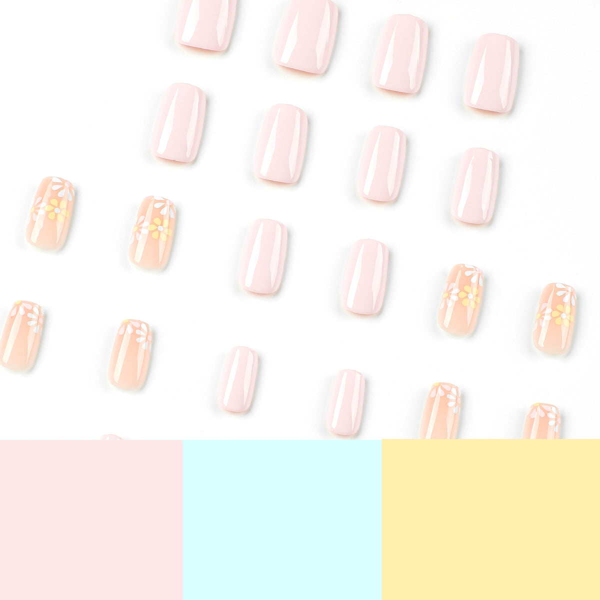 Kunstvolle Nagelverlängerungen mit Blumenverzierungen Brehn