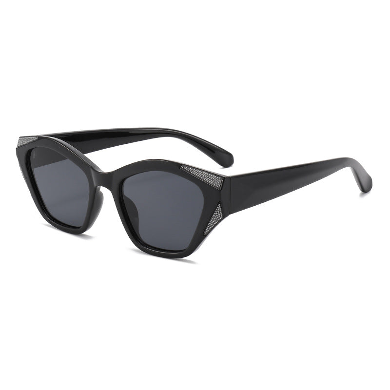 Damen modische oversized Sonnenbrille mit glitzernden Akzenten Brehn