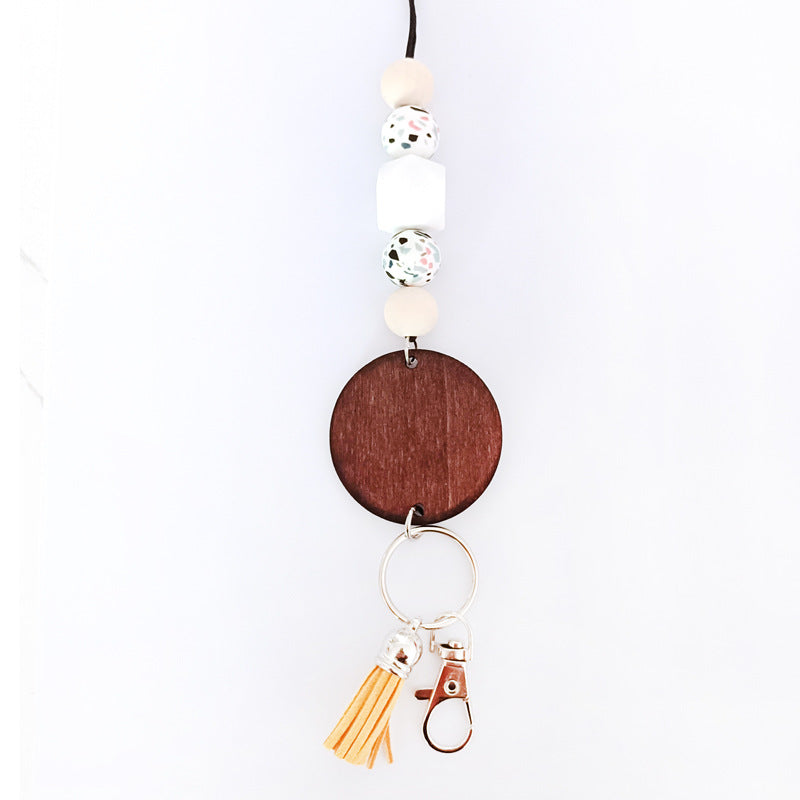 Holzperlen Schlüsselanhänger Halter Brehn