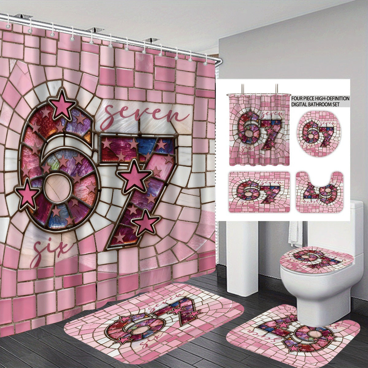 Buntes Dessert-Themen Badezimmer Set Brehn