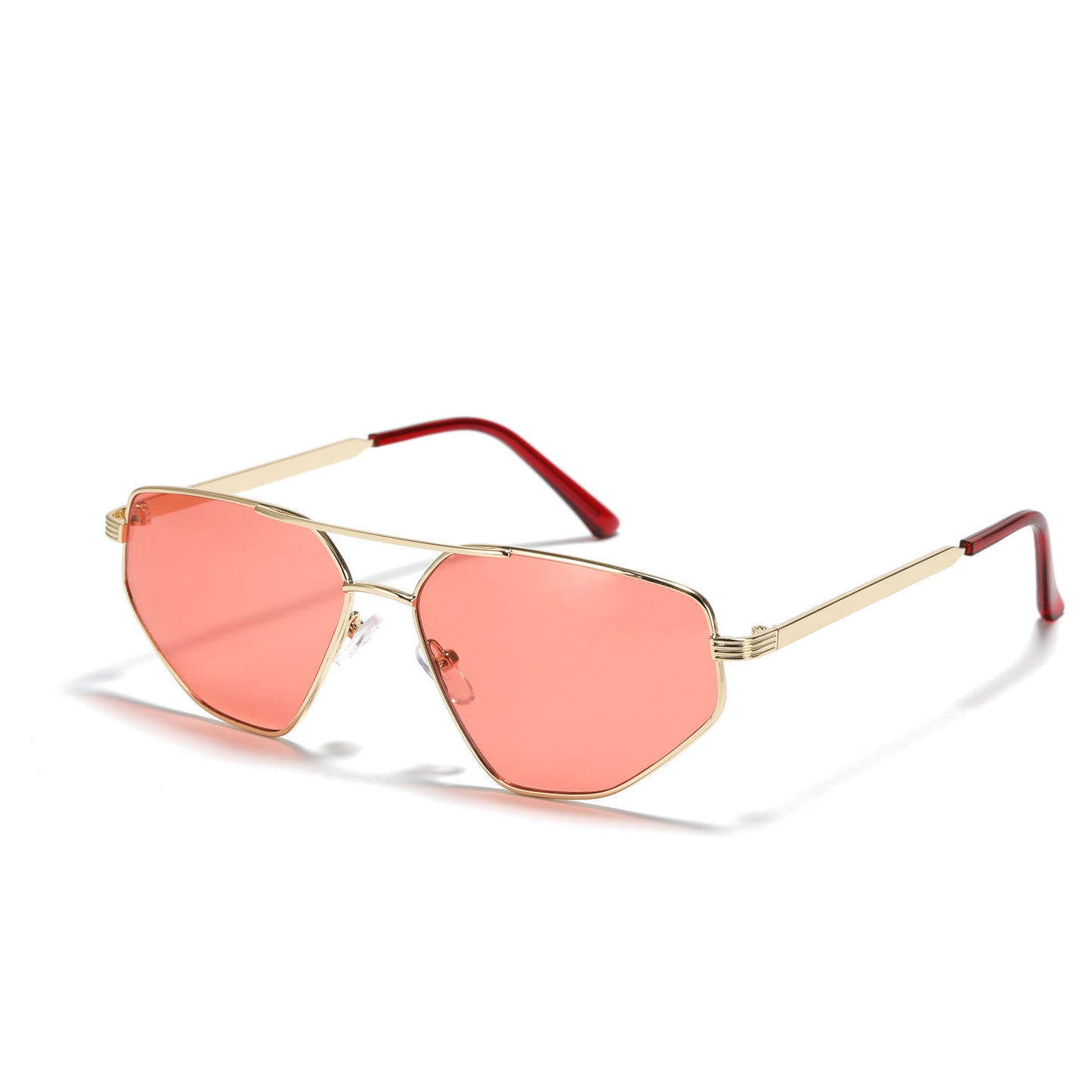 Damen geometrische Sonnenbrille mit elegantem Metallrahmen Brehn
