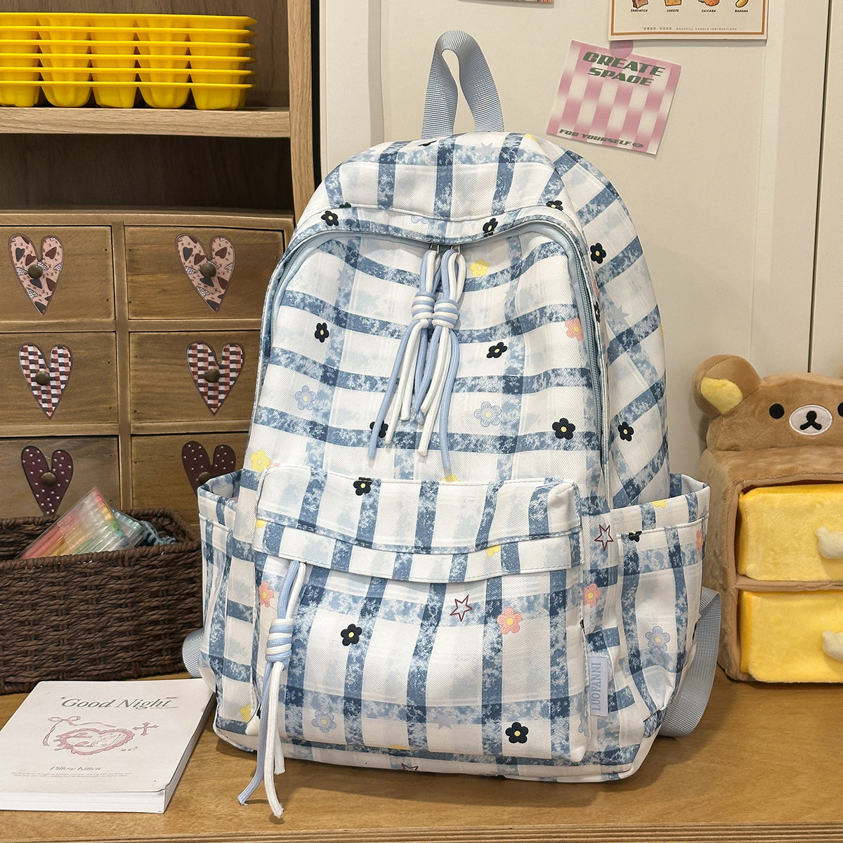 Stylische Schachbrettdruck-Rucksack Brehn