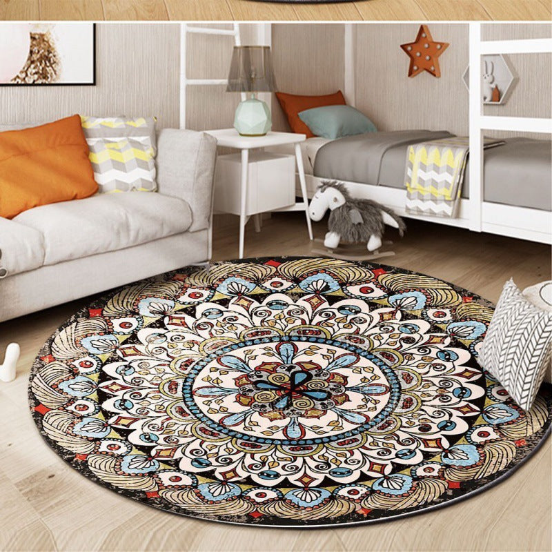 Kreisförmiger Vintage Blumenbereichsteppich Brehn