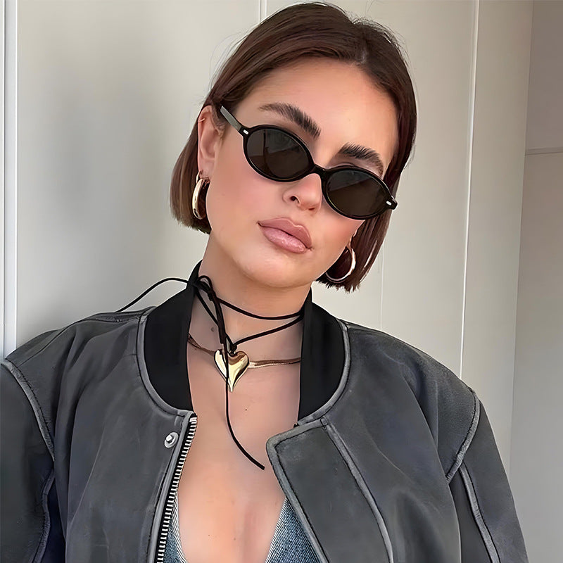Damen stilvolle und zeitgenössische Sonnenbrille im ovalen Design Brehn
