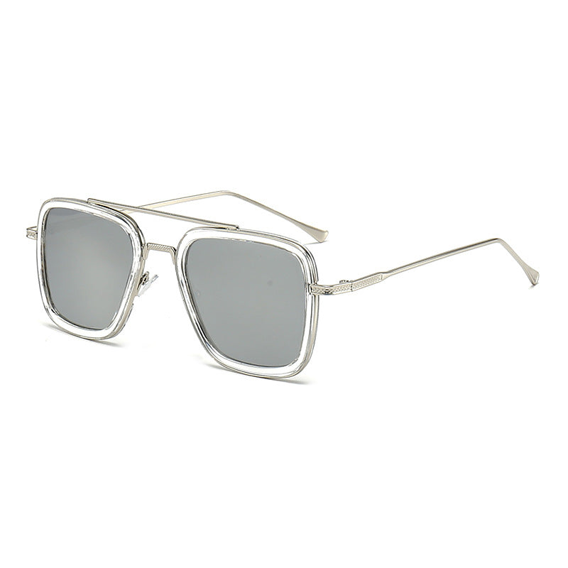 Damen modische quadratische Sonnenbrille mit glamourösem Metallrahmen Brehn