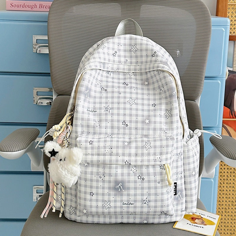 Stylische karierte Druck Rucksack Brehn