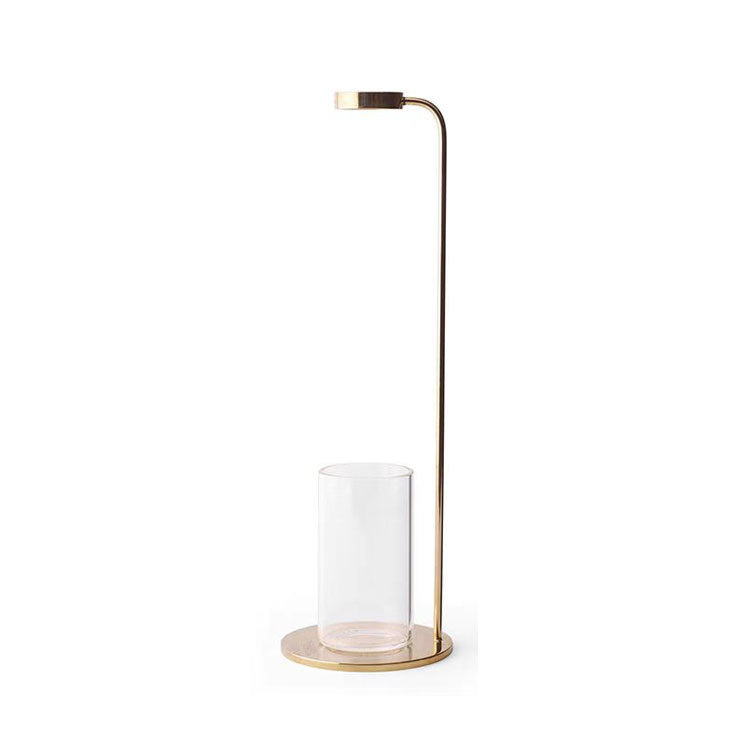 Minimalistische Metall- und Glas-Tischlampe