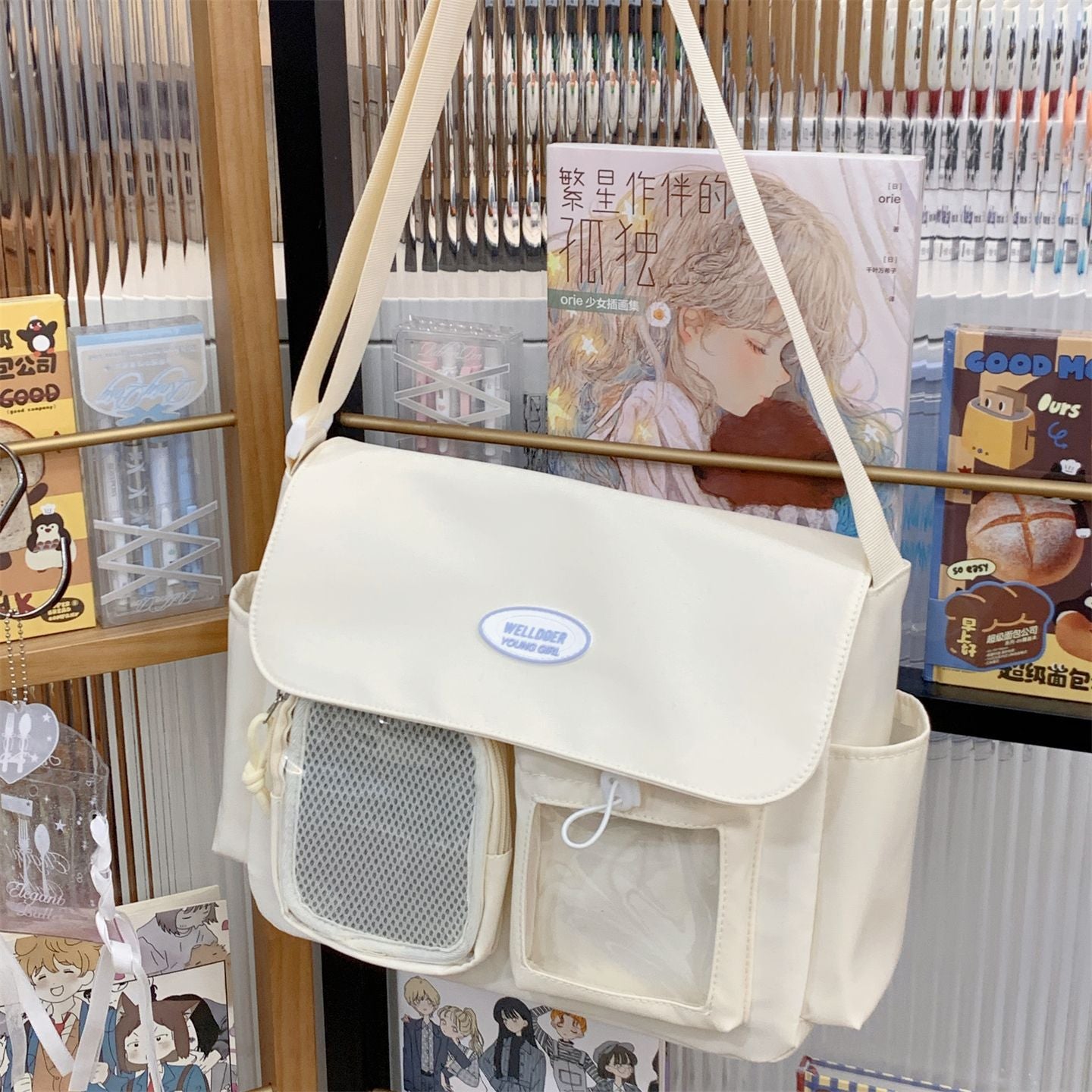 Multi-Taschen Messenger Bag Schulrucksack