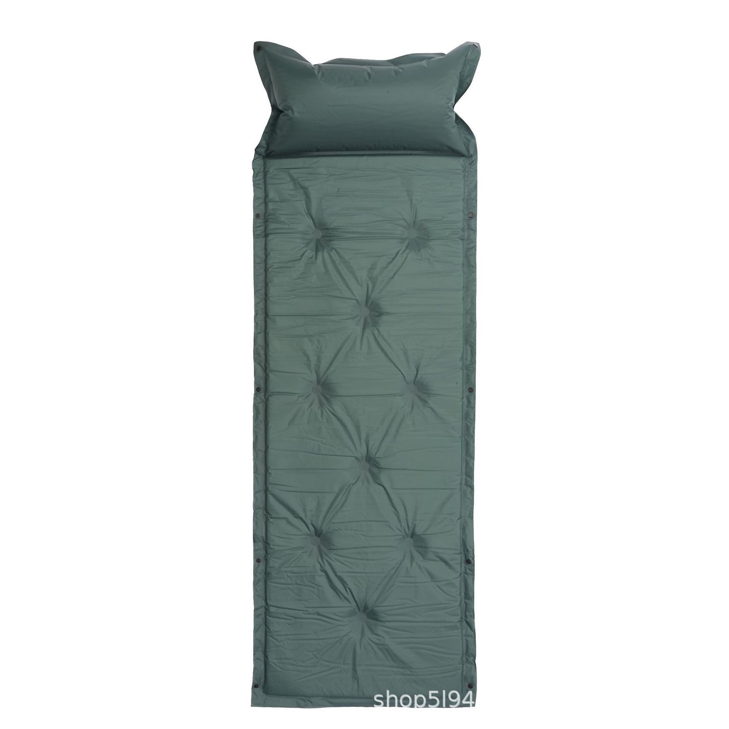 gesteppt isolierte Roll-Out Camping Schlafmatte mit integriertem Kissen und modularen Snap-Verbindern Brehn