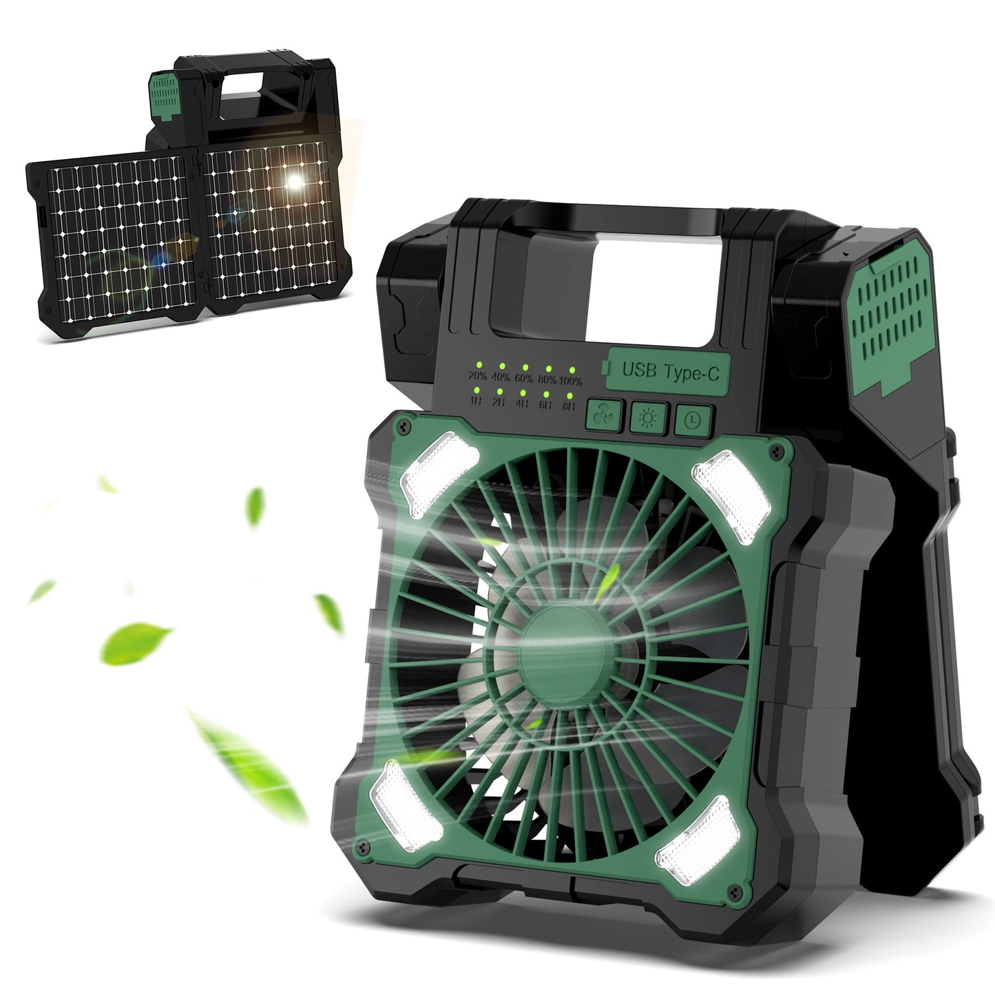 Damen tragbarer Solarbetriebener Ventilator mit USB-Ladefunktion Brehn