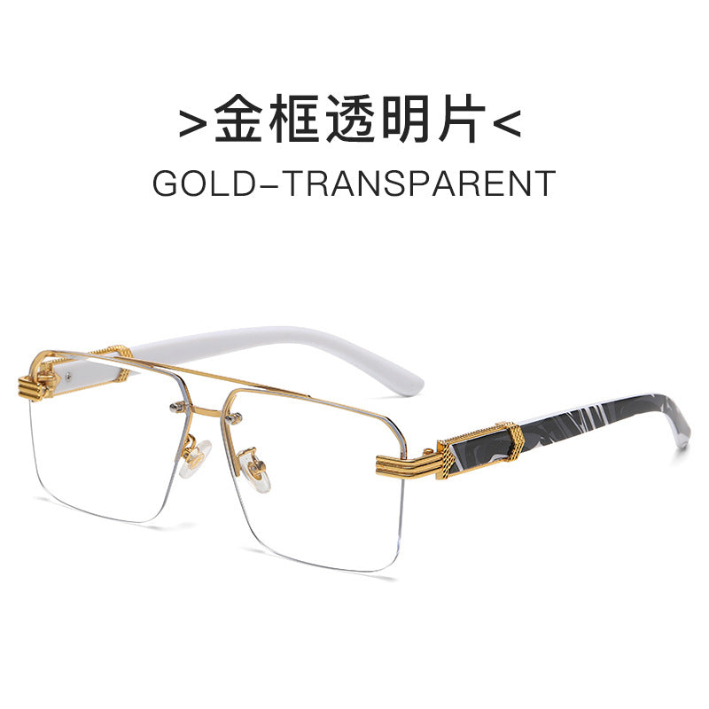Damen Designer-Brille mit elegantem Goldrahmen und transparenten Gläsern Brehn