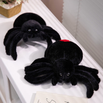 Plüsch Rot-Punkt-Spinne Stofftier mit beweglichen Beinen und glänzenden Sicherheitsaugen Brehn