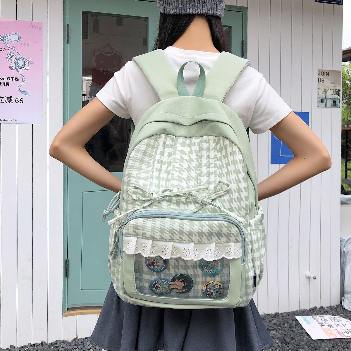 Stylischer Karomuster-Rucksack Brehn