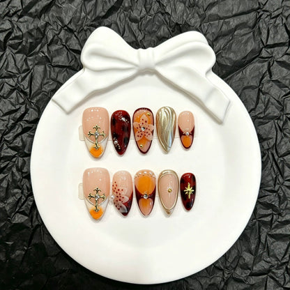 Künstlerisches Ornamentales Press-On Nagelkunst Set