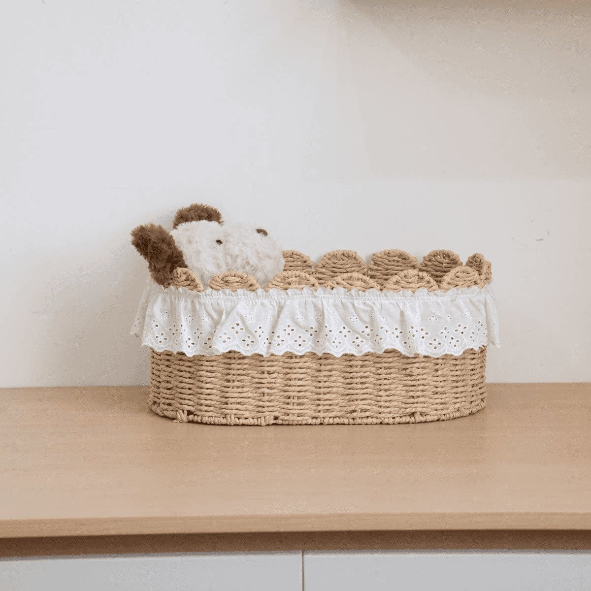 Charmanter Aufbewahrungskorb mit Rüschendetail Brehn