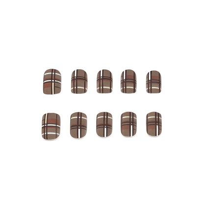Trendiges Karomuster Nail Art Set Brehn
