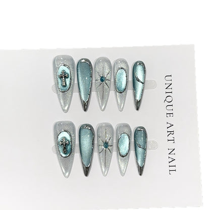 Künstlerisch Themen Press-On Nagelset mit einzigartigen Designs