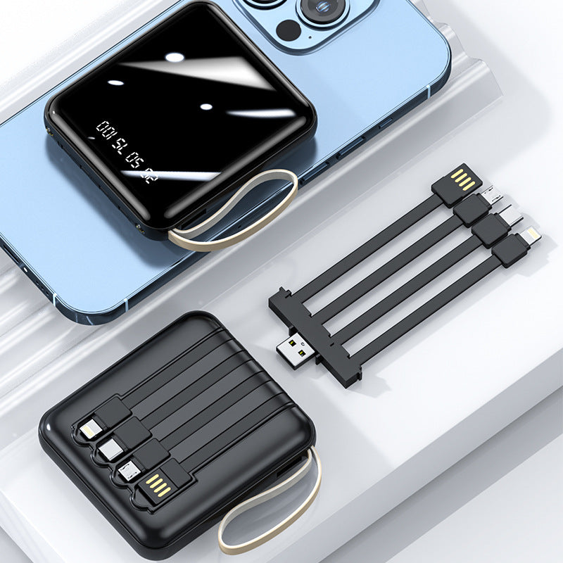 Multifunktionale Powerbank mit integriertem Ladekabel Brehn