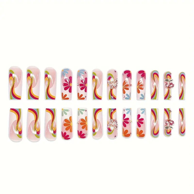 Vibrant Artistic Press-On Nail Set Brehn
