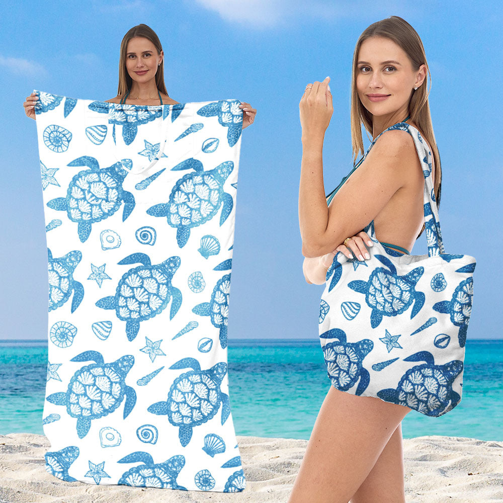 Strandtuch mit integriertem Tragetaschen-Design Brehn