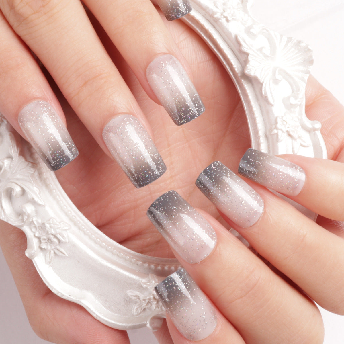 Glitter Ombre Press-On Nagelkunst Brehn