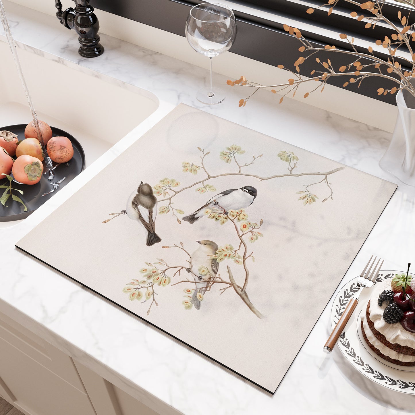 Florales Design Küchenoberflächenprotektor Brehn