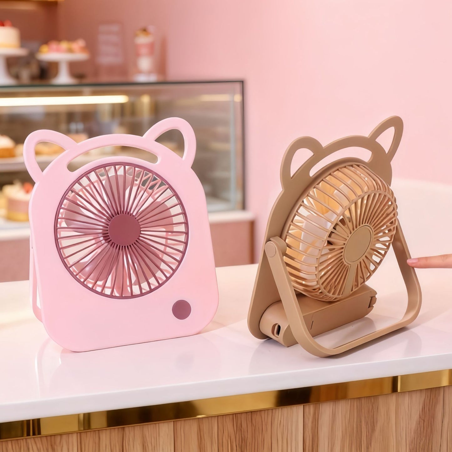 Damen Tragbarer Mini-Handventilator im süßen Katzendesign Brehn