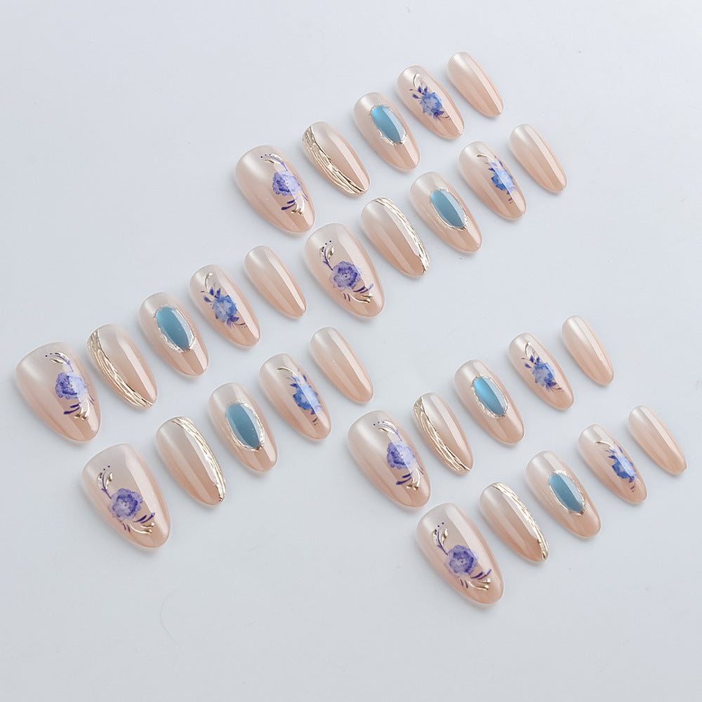 Künstlerisches Floral Press-On Nail Art Set Brehn