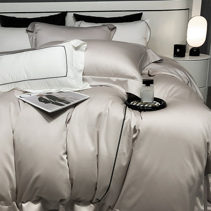 Luxus Satin Bettwäsche Set mit geketteltem Rand und hypoallergenem Mikrofaser