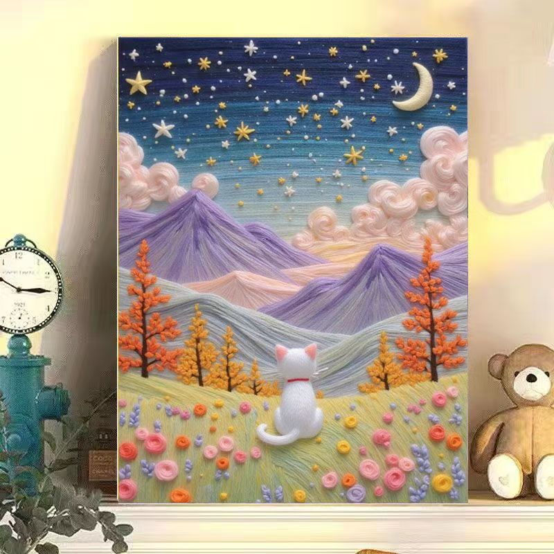 Verspielt Katze Landschaft Leinwand Kunst Brehn