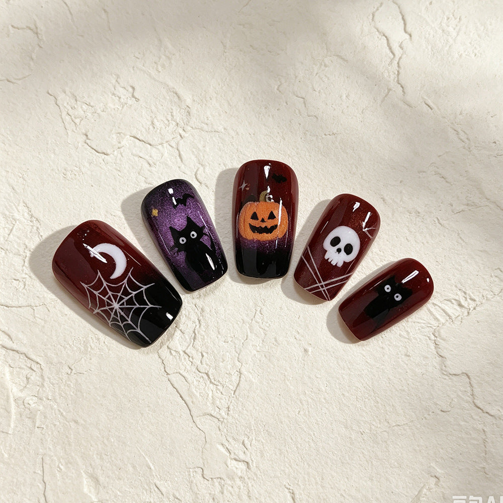 Halloween-Themen Press-On Nagelkunst Brehn