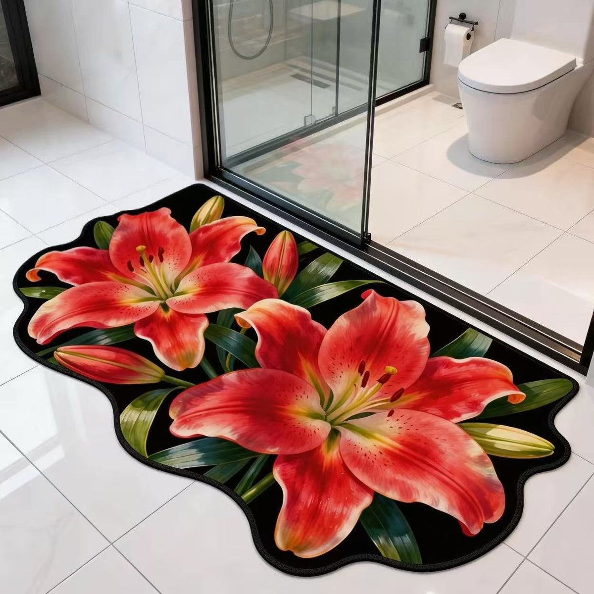 Florales Duschmatte