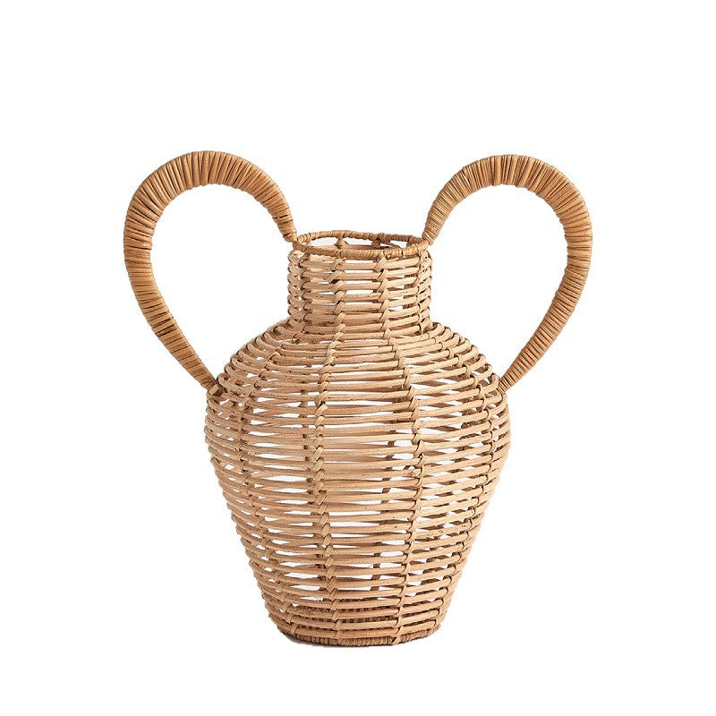 Dekorative Vase aus geflochtenem Naturmaterial Brehn