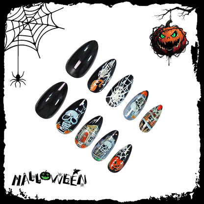 Halloween Kunstnagelset mit schaurigen Motiven und kreativen Designs Brehn