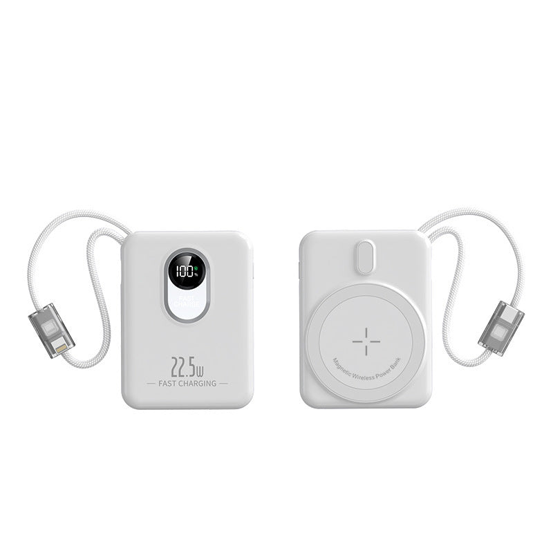 Magnetische Wireless Powerbank mit Schnellladefunktion und digitaler Anzeige Brehn
