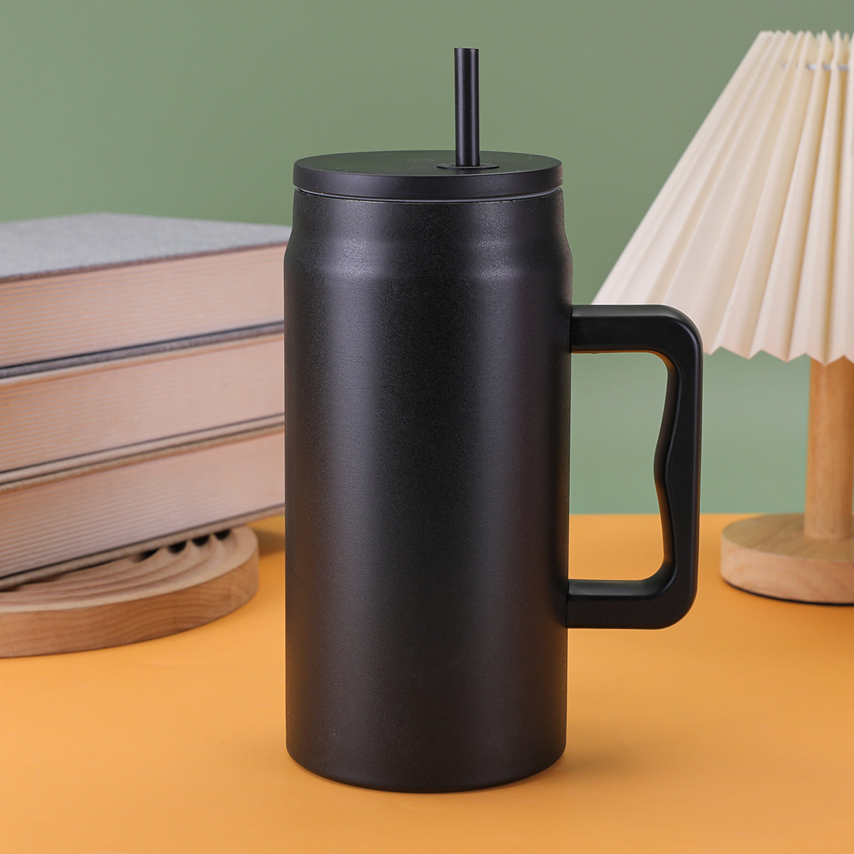 Damen wiederverwendbarer Trinkbecher mit Strohhalm und ergonomischem Griff Brehn