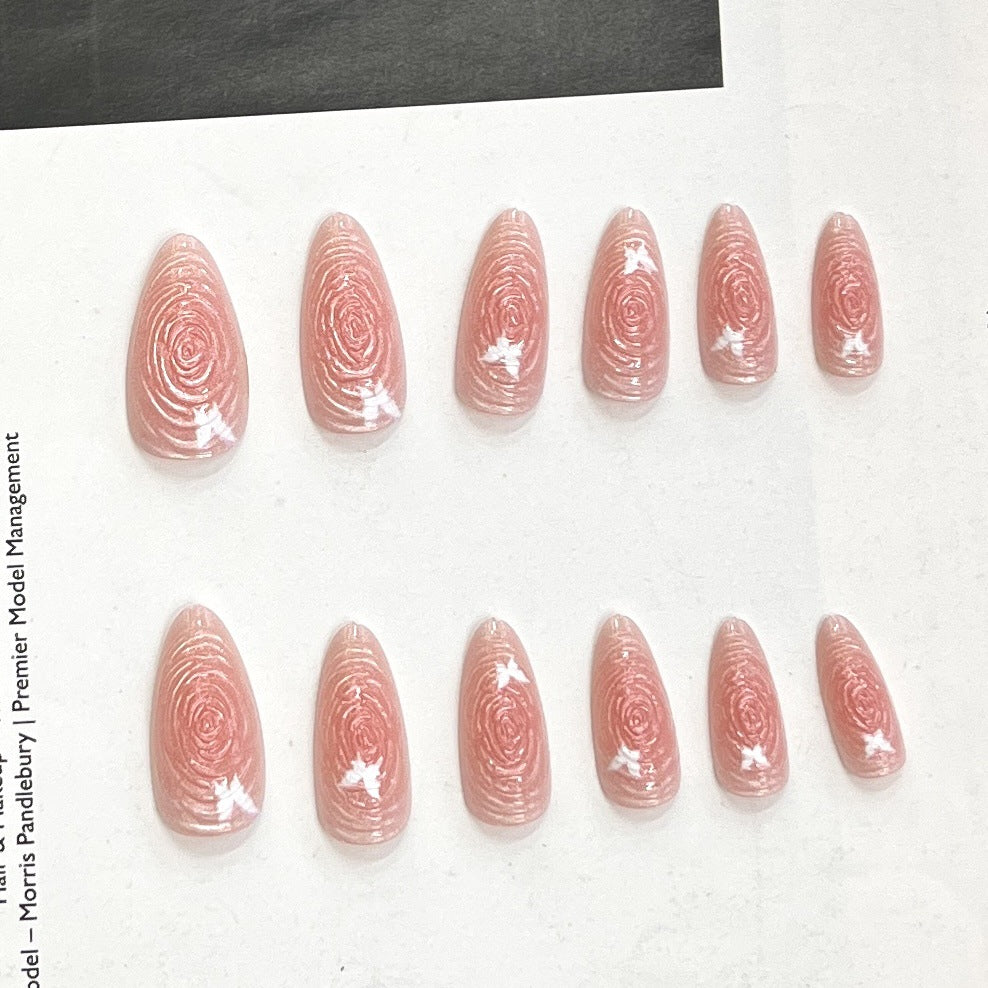 Künstlerisches floral-akzent druck auf nagelset Brehn