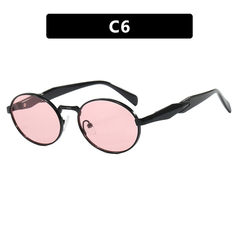 Damen Designer-Sonnenbrille mit einzigartigem ovalem Rahmen und luxuriösen Akzenten Brehn