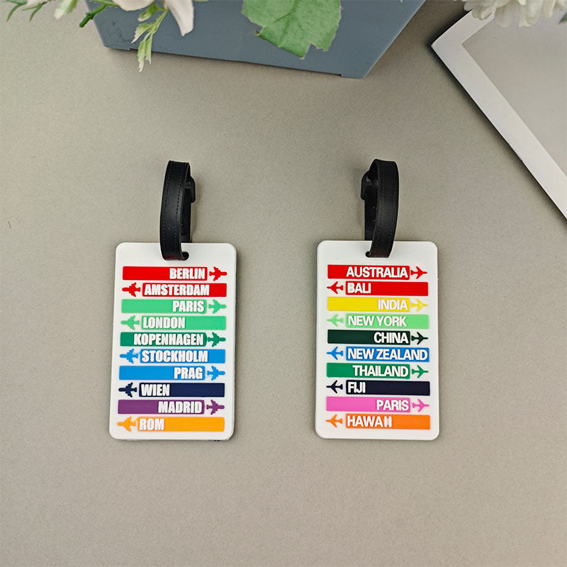 Unisex Buntes Welt Reiseziel Gepäckanhänger Brehn