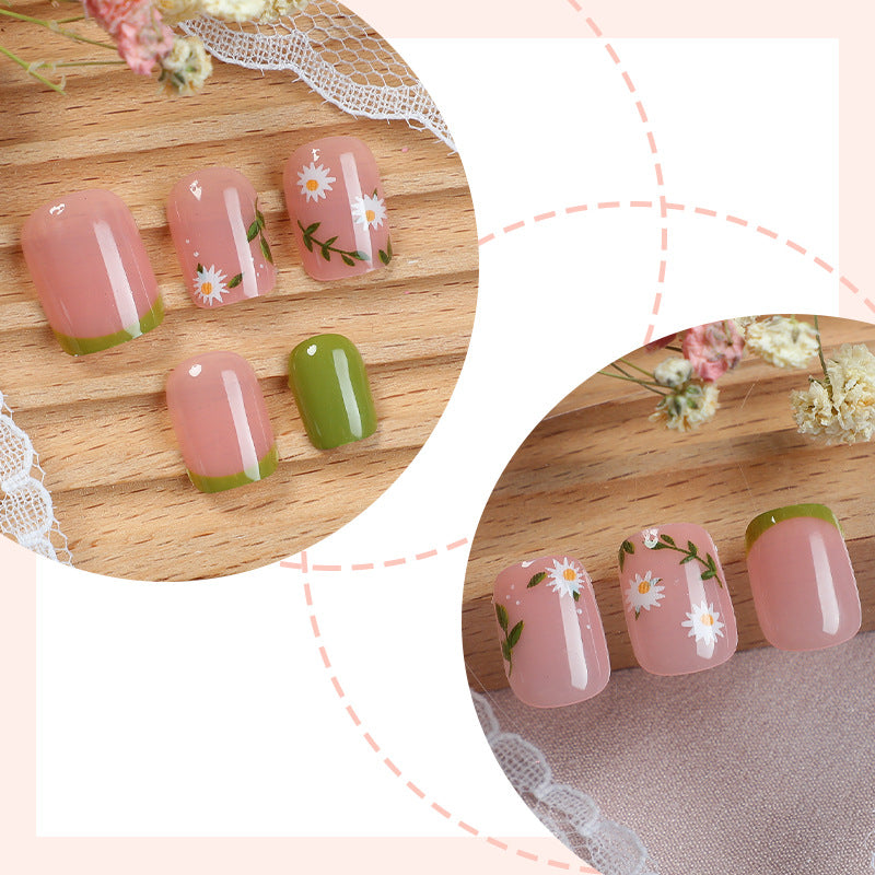 Dekorativer Press-On Nagelkunst-Set mit botanischen Akzenten Brehn