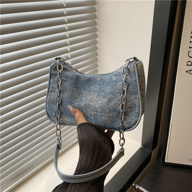 Vintage-inspirierte Denim Hobo-Tasche Brehn