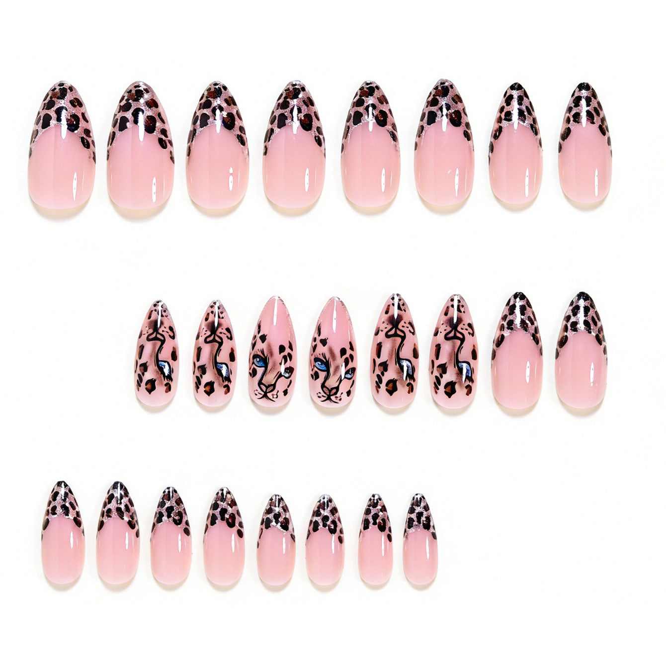 Künstlerische Leopard-Print Stiletto-Nagelkunst-Tipps Brehn