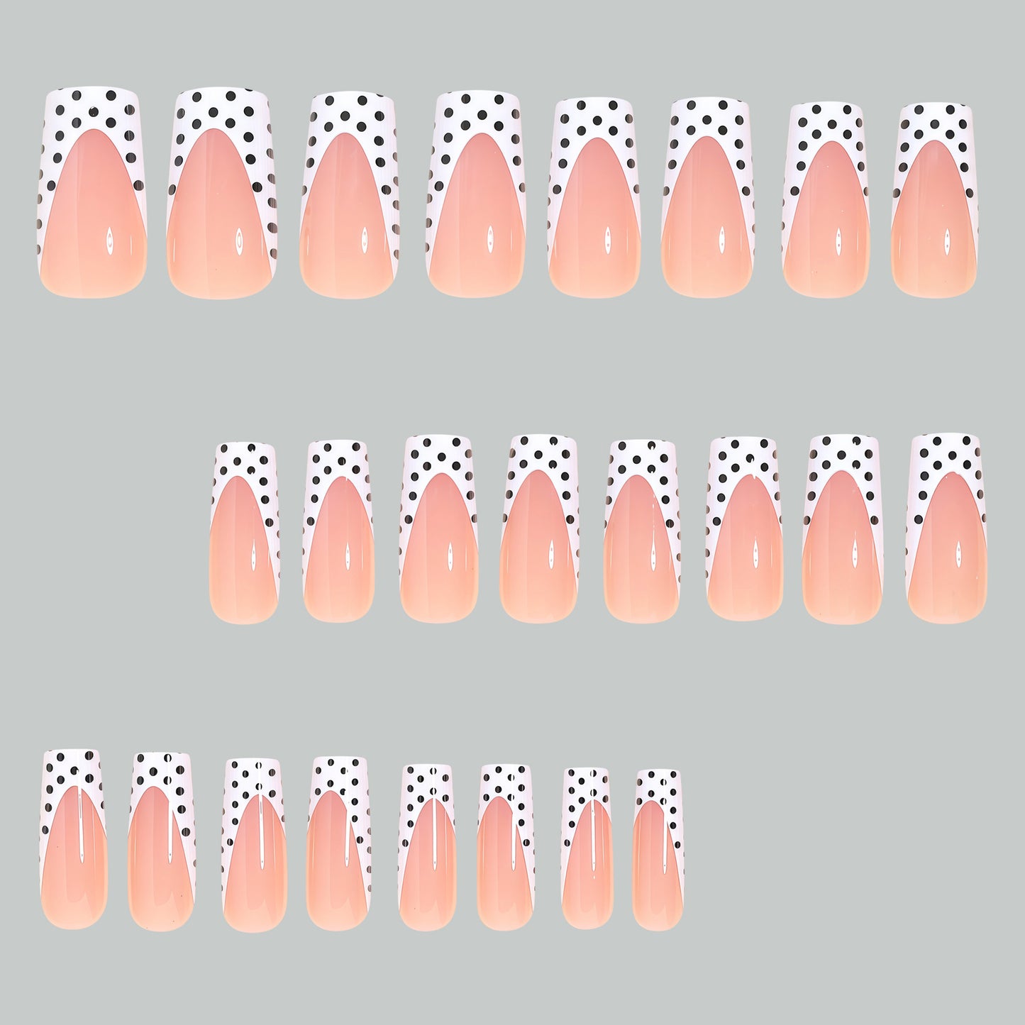 Künstlerische Lange Druck-Nagelspitzen mit Punkten-Design Brehn