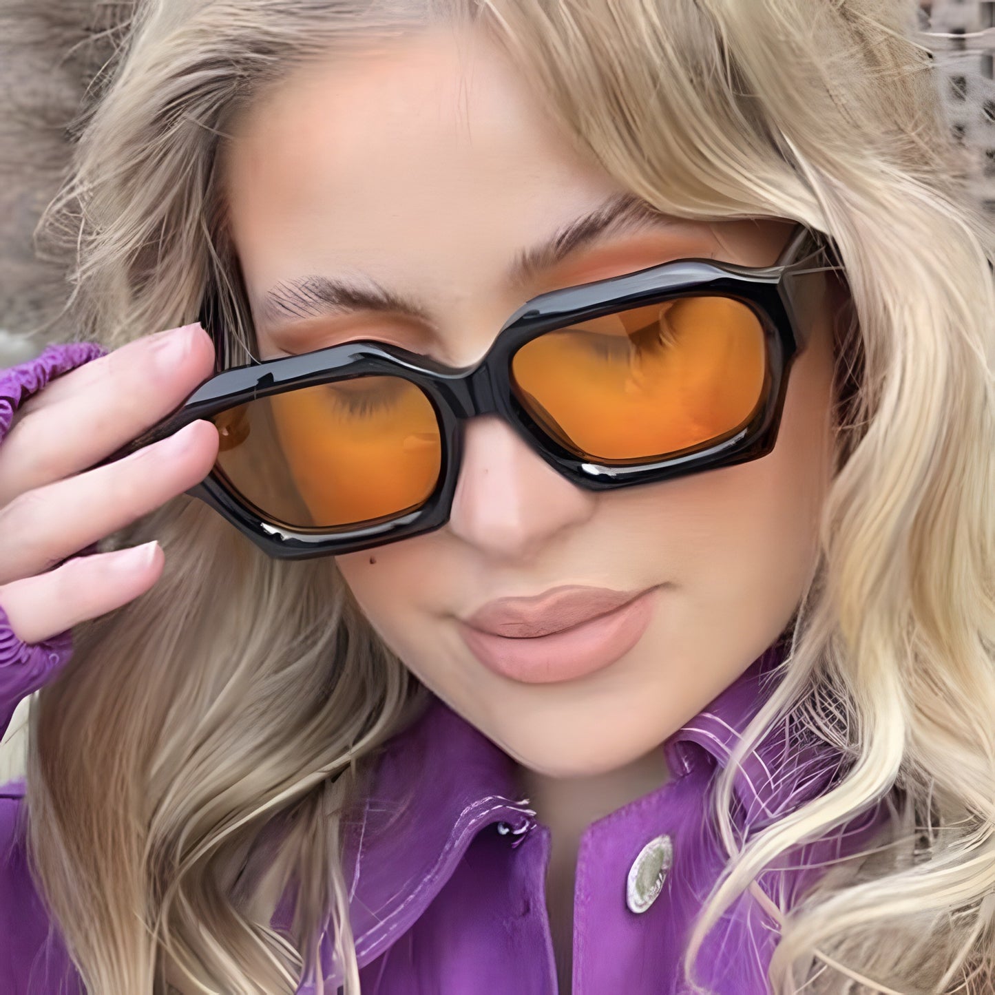 Damen trendige geometrische Sonnenbrille mit einzigartigem Design Brehn