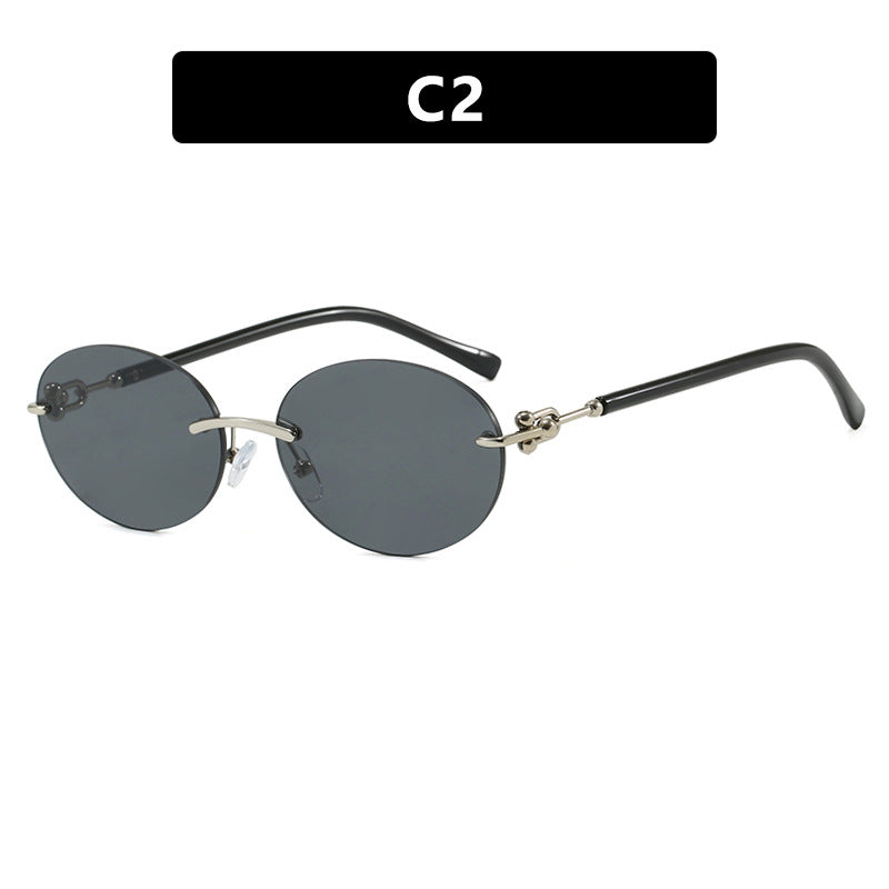 Damen ovale Sonnenbrille mit luxuriösem Metallrahmen und verspiegelten Gläsern Brehn