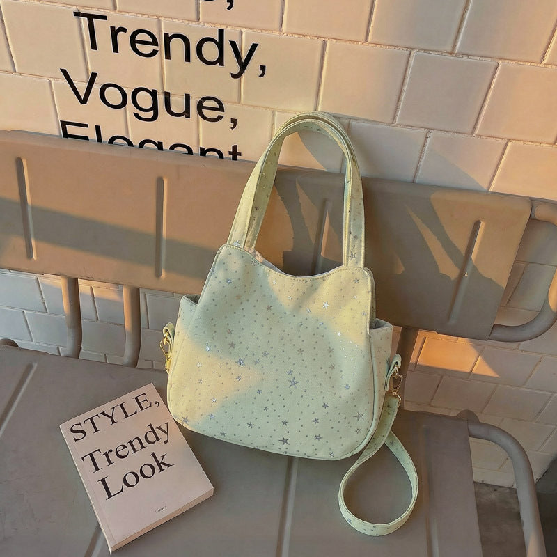 WoStar-Mustered Canvas Hobo Tasche Brehn